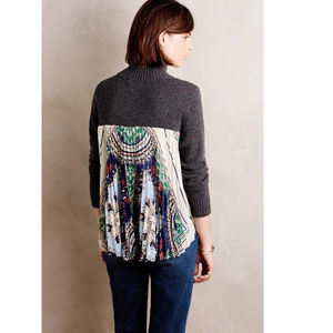Anthropologie Moth Rona Pleated Turtleneck in Grey Small